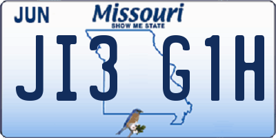 MO license plate JI3G1H