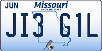 MO license plate JI3G1L