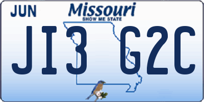 MO license plate JI3G2C
