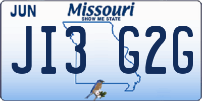 MO license plate JI3G2G
