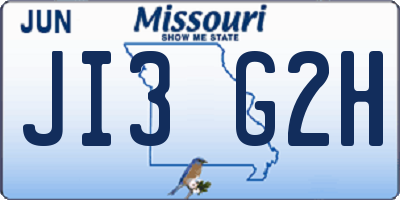MO license plate JI3G2H