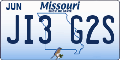MO license plate JI3G2S