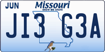 MO license plate JI3G3A