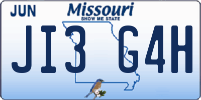 MO license plate JI3G4H