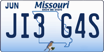 MO license plate JI3G4S