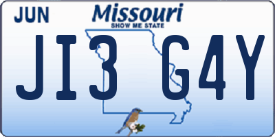 MO license plate JI3G4Y