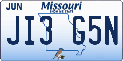MO license plate JI3G5N