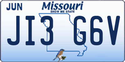 MO license plate JI3G6V