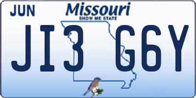 MO license plate JI3G6Y