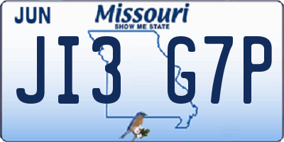 MO license plate JI3G7P