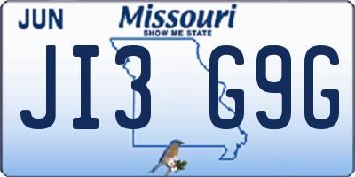 MO license plate JI3G9G