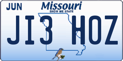 MO license plate JI3H0Z
