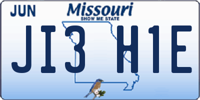MO license plate JI3H1E