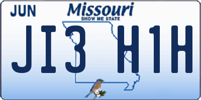 MO license plate JI3H1H