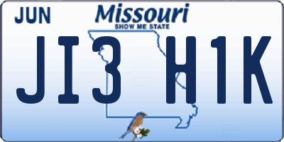 MO license plate JI3H1K