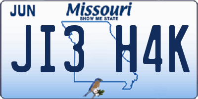 MO license plate JI3H4K