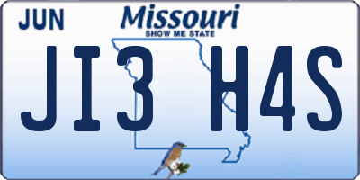 MO license plate JI3H4S