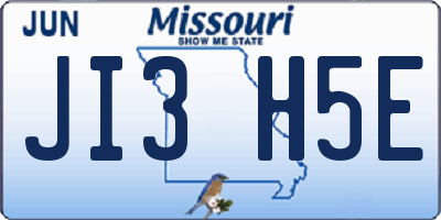 MO license plate JI3H5E