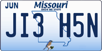 MO license plate JI3H5N
