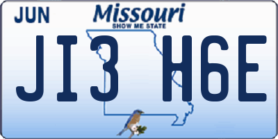 MO license plate JI3H6E