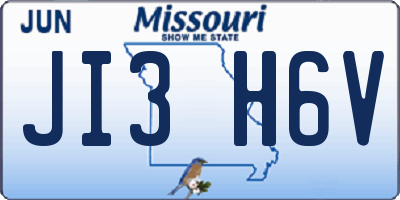 MO license plate JI3H6V