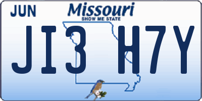 MO license plate JI3H7Y