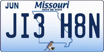 MO license plate JI3H8N