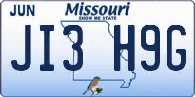 MO license plate JI3H9G
