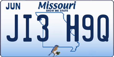 MO license plate JI3H9Q