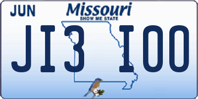 MO license plate JI3I0O