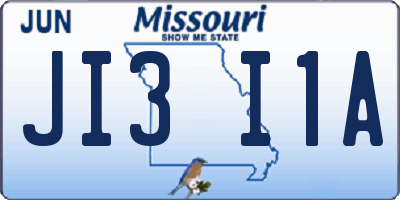 MO license plate JI3I1A