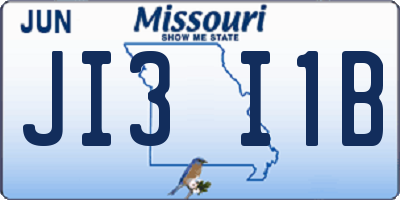 MO license plate JI3I1B