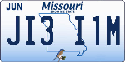 MO license plate JI3I1M
