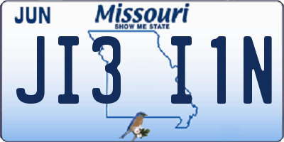 MO license plate JI3I1N