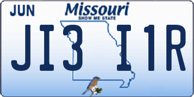 MO license plate JI3I1R