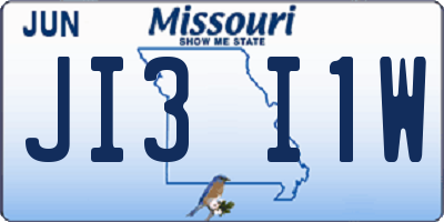 MO license plate JI3I1W