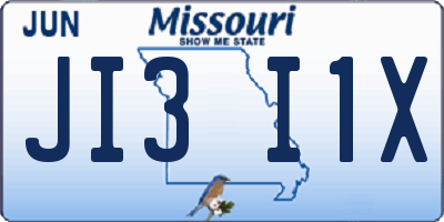 MO license plate JI3I1X