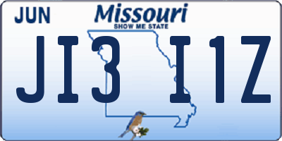 MO license plate JI3I1Z
