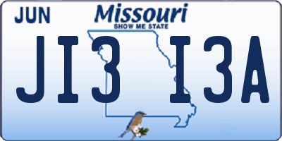 MO license plate JI3I3A