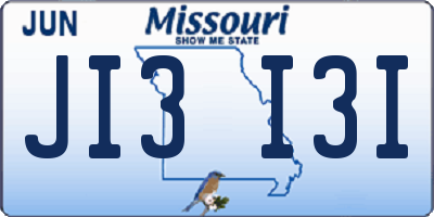 MO license plate JI3I3I