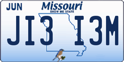 MO license plate JI3I3M