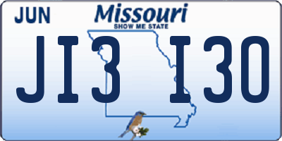 MO license plate JI3I3O