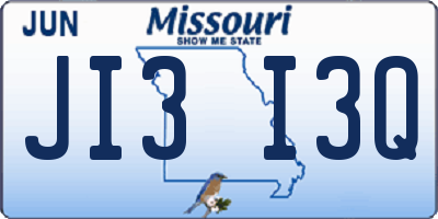 MO license plate JI3I3Q