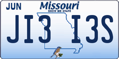 MO license plate JI3I3S