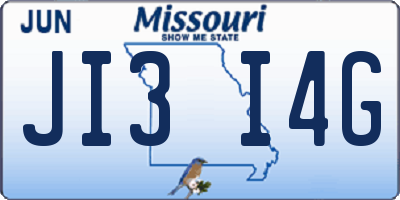 MO license plate JI3I4G