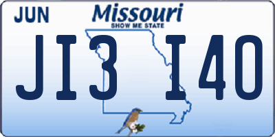 MO license plate JI3I4O