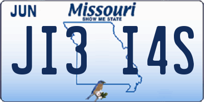 MO license plate JI3I4S