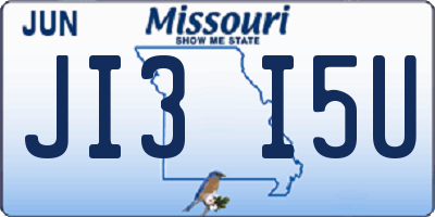 MO license plate JI3I5U