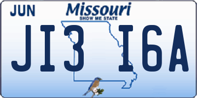 MO license plate JI3I6A