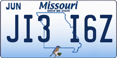 MO license plate JI3I6Z